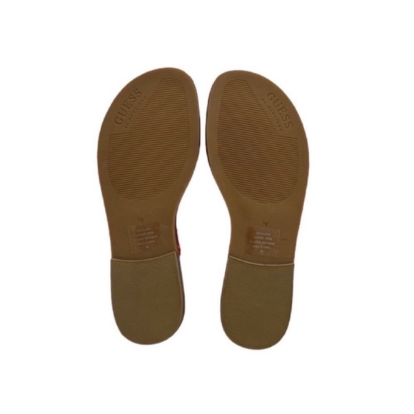 Guess by Marciano Red Leather Thong Sandals Size 7 - Picture 6 of 10